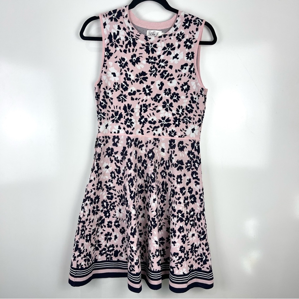 Eliza J Sleeveless Floral Dress Pink Blue Fit & Flare Work Party Spring Large